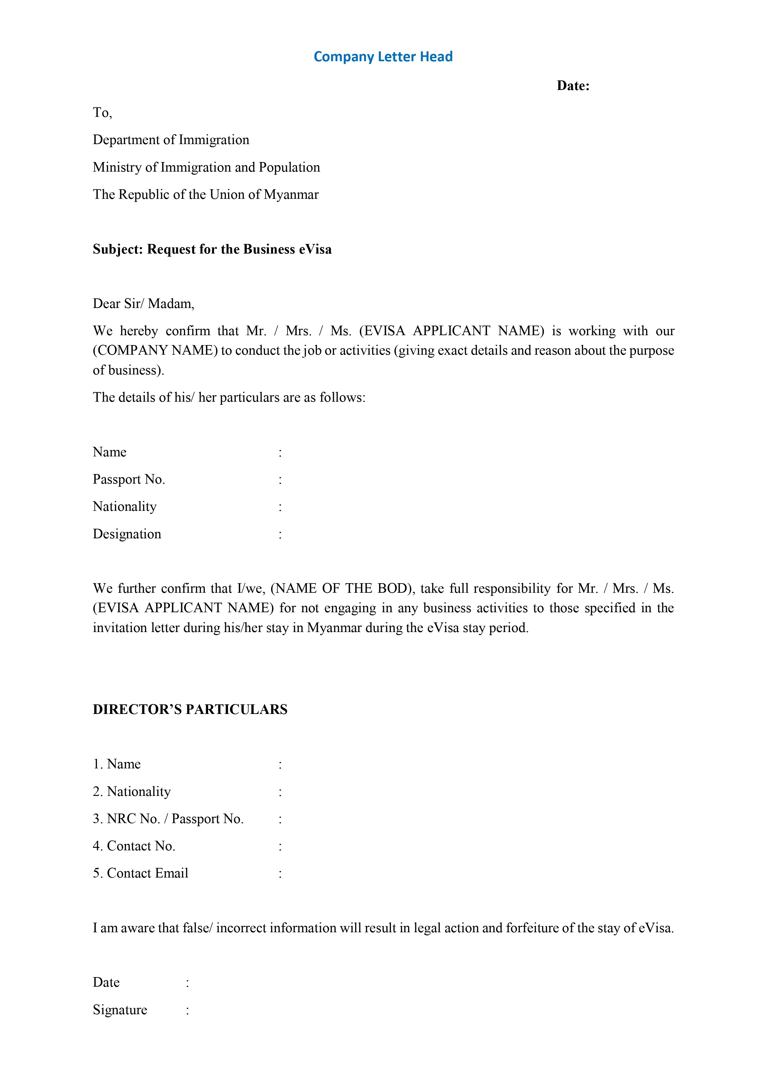 Business_e-Visa_Requisition_Letter_of_the_Inviting_Company