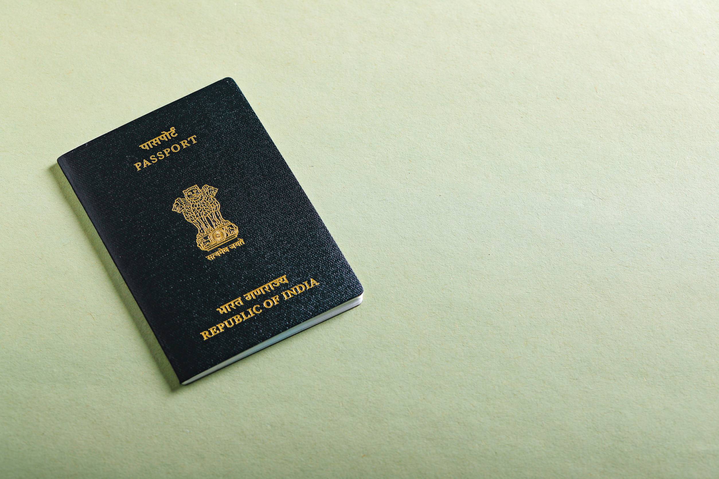 Travel concept Indian passport